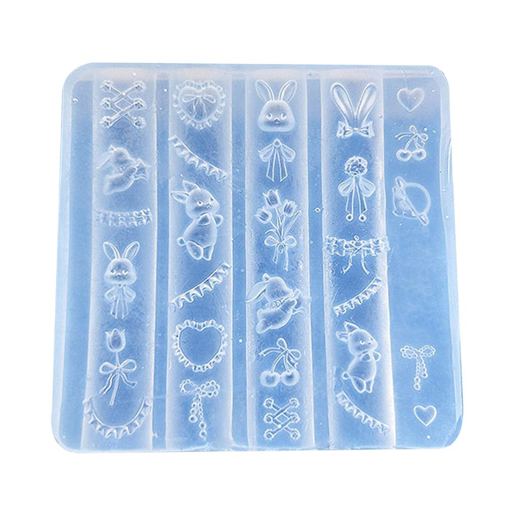 Multipurpose Art Moulds Animal Theme Nails Template Molds Silicone Texture for Beauticians and Nails Art Learners