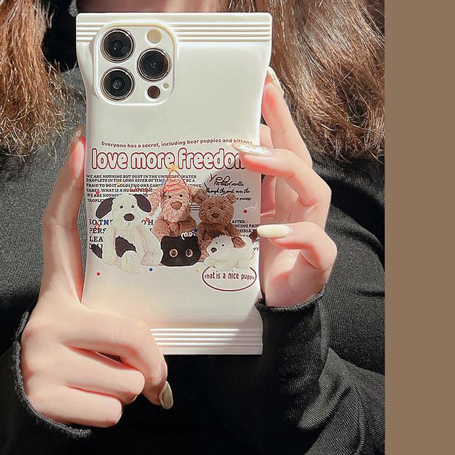 

Ins 2022 новый хороший чехол для телефона с собакой, кошкой, щенком, медведем, другом на день рождения для Iphone 13 Promax 12 11 14 Pro Max Plus, милый чехол с мультяшным рисунком for iphone 11