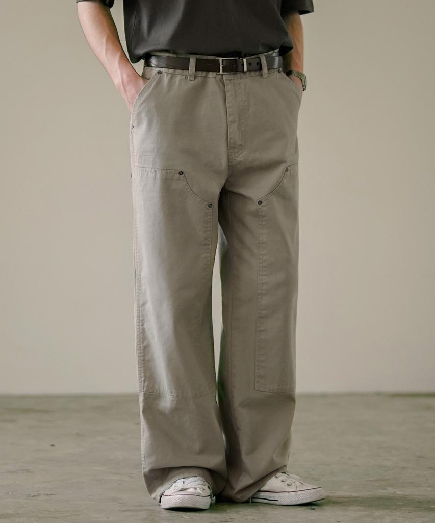 EZKATON Parts Double Knee Pants Grey Beige Mmlp6756