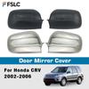 Car Decoration Carbon Fiber Door Mirror Cover Trim Chrome Silver Car Rearview Accessories Styling For Honda CRV 2002 - 2006