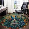 1pc Peacock Garden Artwork Chair Carpet for Office Non-Slip, Machine Washable Rug for Office - Holiday DecorMachine Made Yy251029109
