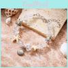 Beach Shell Starfish Beaded Bracelet Anklet With Adjustable Lobster Clasp For Travel Souvenir Gift