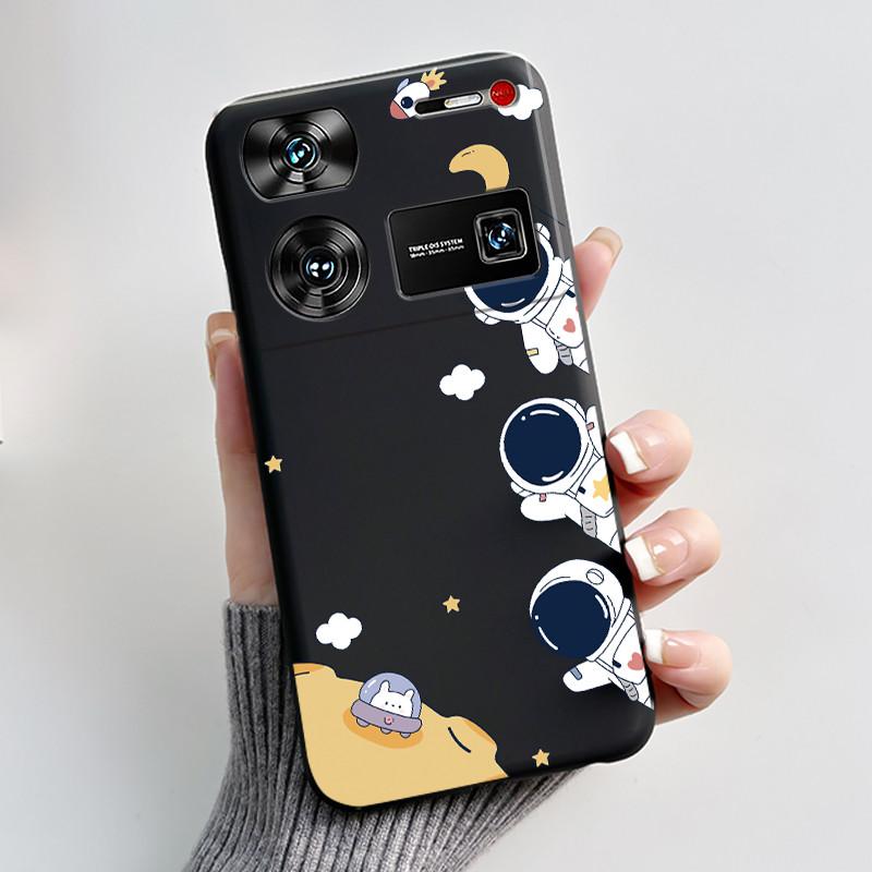 Cute Case For ZTE Nubia Z60 Ultra 5G Capa Fundas Printing Shells Protective Back Cover Soft Silicone Cartoon Black Casing Coque