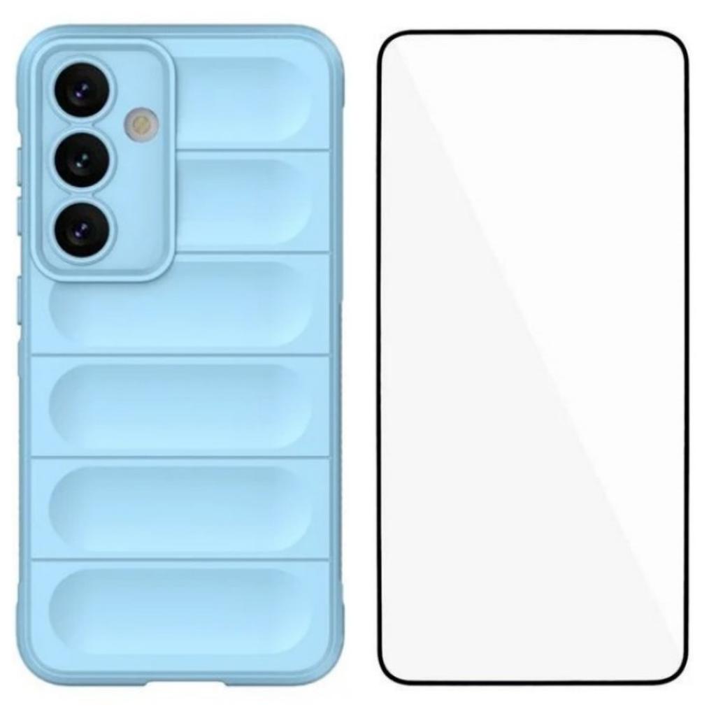 For Samsung Galaxy S24+ TPU Case WANLONFENG HD Series Anti Slip Phone Cover with Tempered Glass