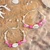 1011 Ocean Resort Wind Starfish Shell Bracelet, Daisy Rainbow Print Hand Rope Tide