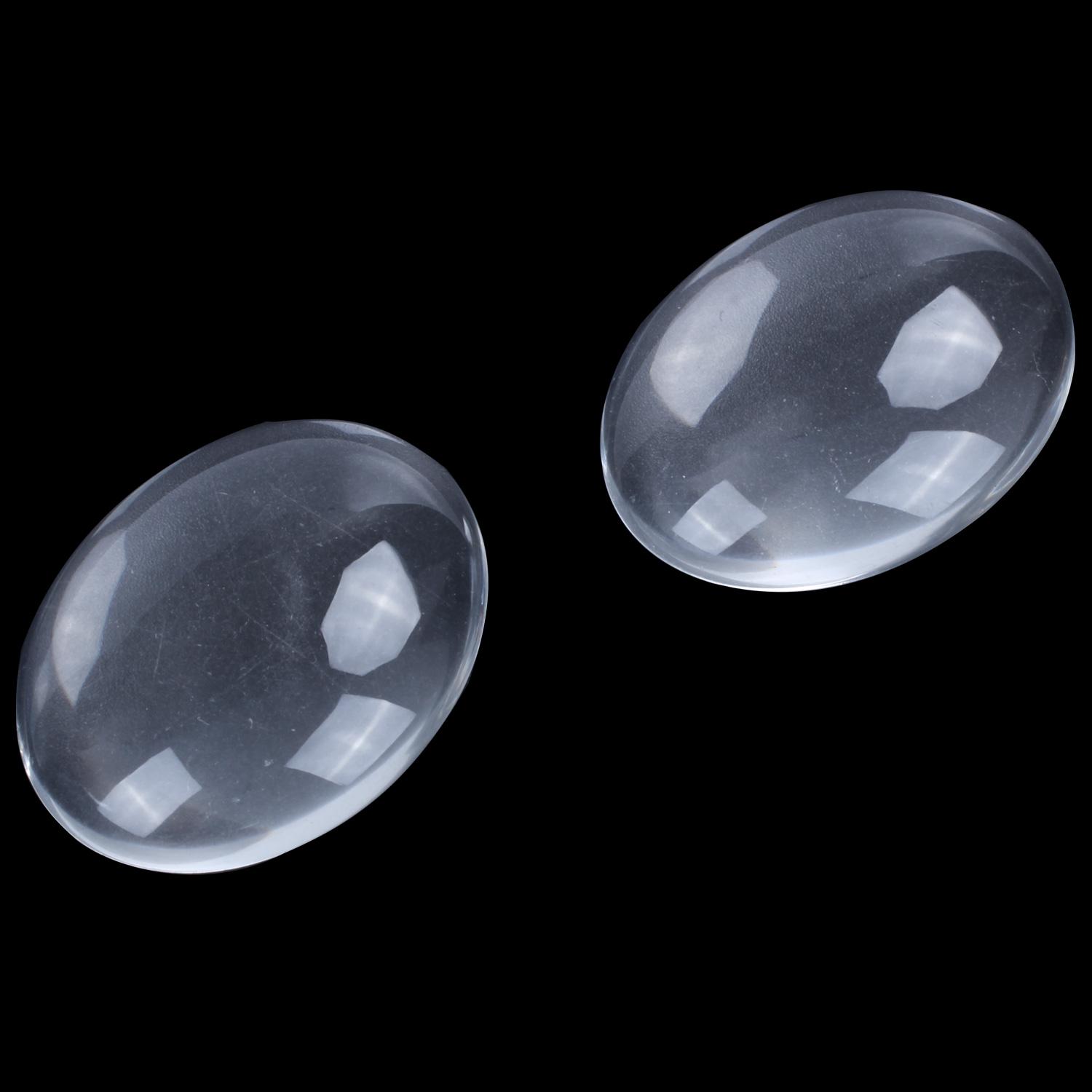 A95D-10PCS Oval Crystal Transparent Clear Glass Cabochon Dome Decor 30X40mm