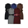 Pure Desire Black Sleeveless Belted Slim Fit Dress - Sexy, Flattering, Hip-Hugging Skirt for Hot Girls