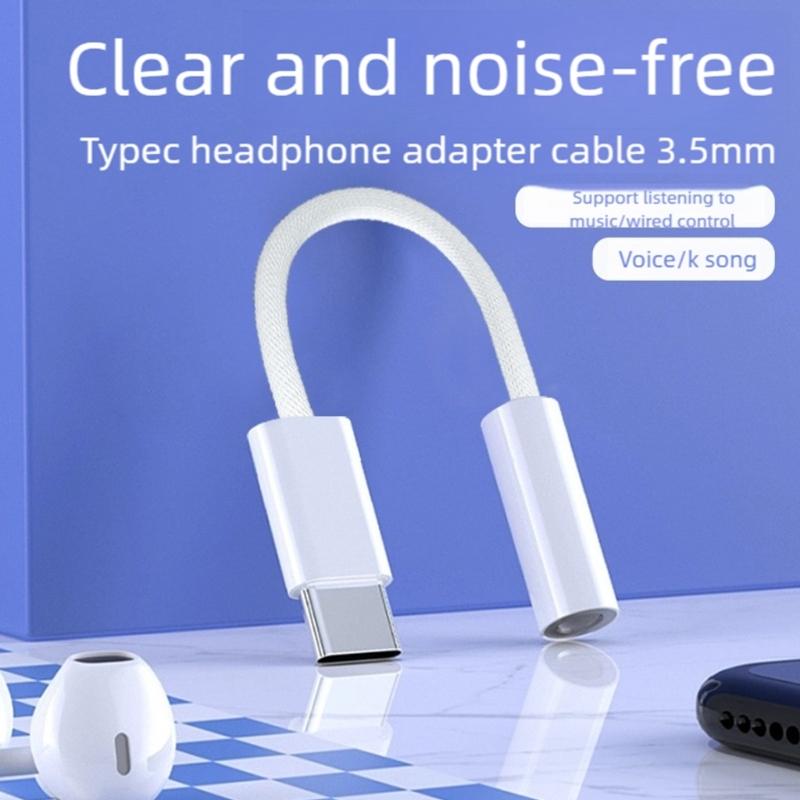 Braided USB C To 3.5mm Audios Adapter With Support For Smartphones Tablets And Sound Output