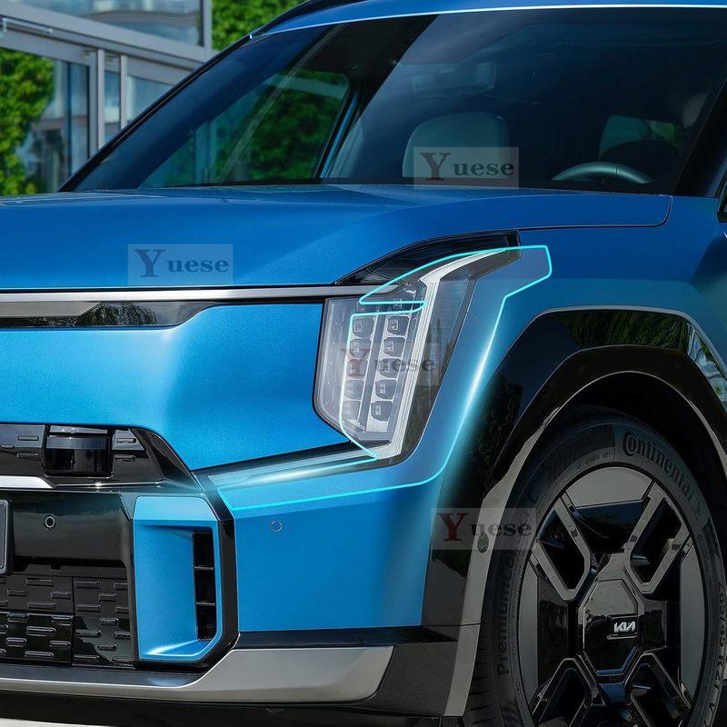 Auto-Kollisionsschutz Scheinwerfer Spiegel Folie TPU Transparent Schutz Original Aufkleber für Kia EV9 GT-Line -2024