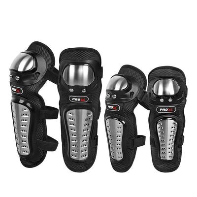 Stainless Steel Motorcycle Knee Elbow Guards Set Off-Road Riding Safety Protective Gear Adult Unisex
