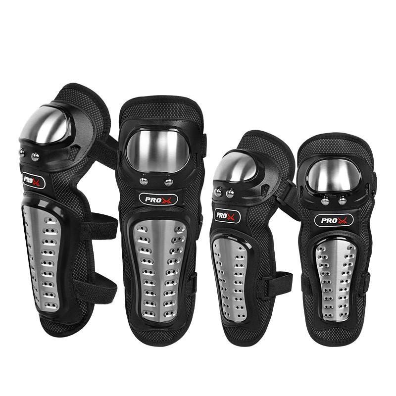 Stainless Steel Motorcycle Knee Elbow Guards Set Off-Road Riding Safety Protective Gear Adult Unisex