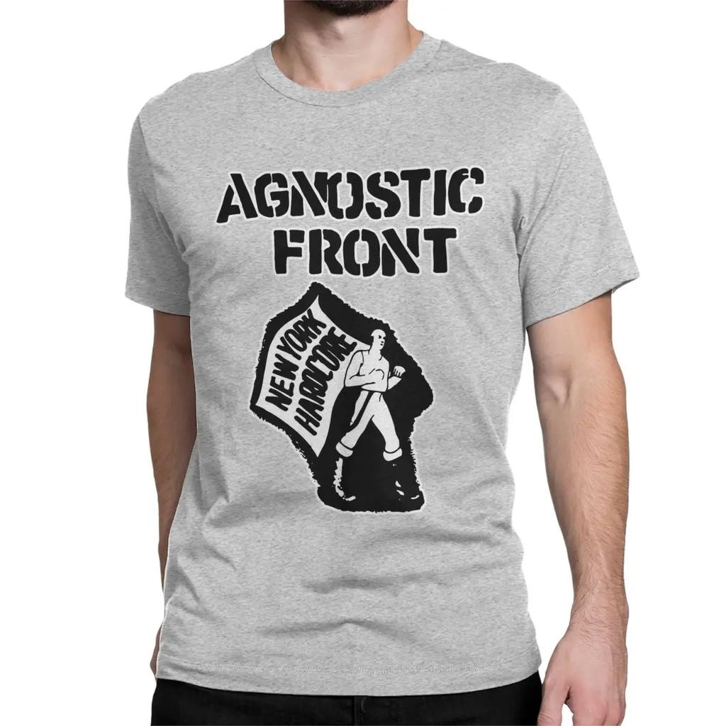 NYHC Flag American Hardcore Punk Band Rock T-Shirts Men Women Agnostic Front Cool Cotton Tees Short Sleeve T Shirts Clothing