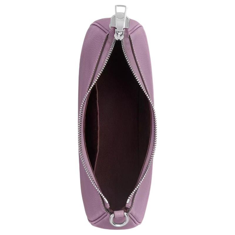 Coach Teri 25 Metal Logo Zip Closure Leather Crossbody Shoulder Bag Medium Women's Purple