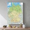 Unframed English-Germany Map-Geographic Map,Wall Decor for Home,Classroom,Indoor/Outdoor Use,Educational Poster,Travel Tools