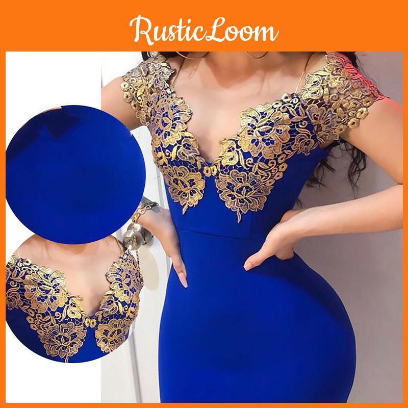 Stunning Women Off Shoulder Deep V-neck Bodycon Backless Mini Dress For Events