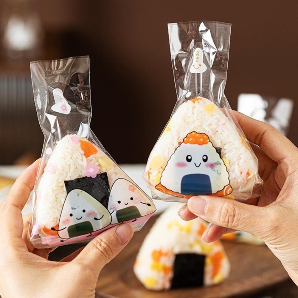 Transparent Rice Ball Packing Bag Disposable Triangle Bag Rice Ball Wrapper  Food Packaging