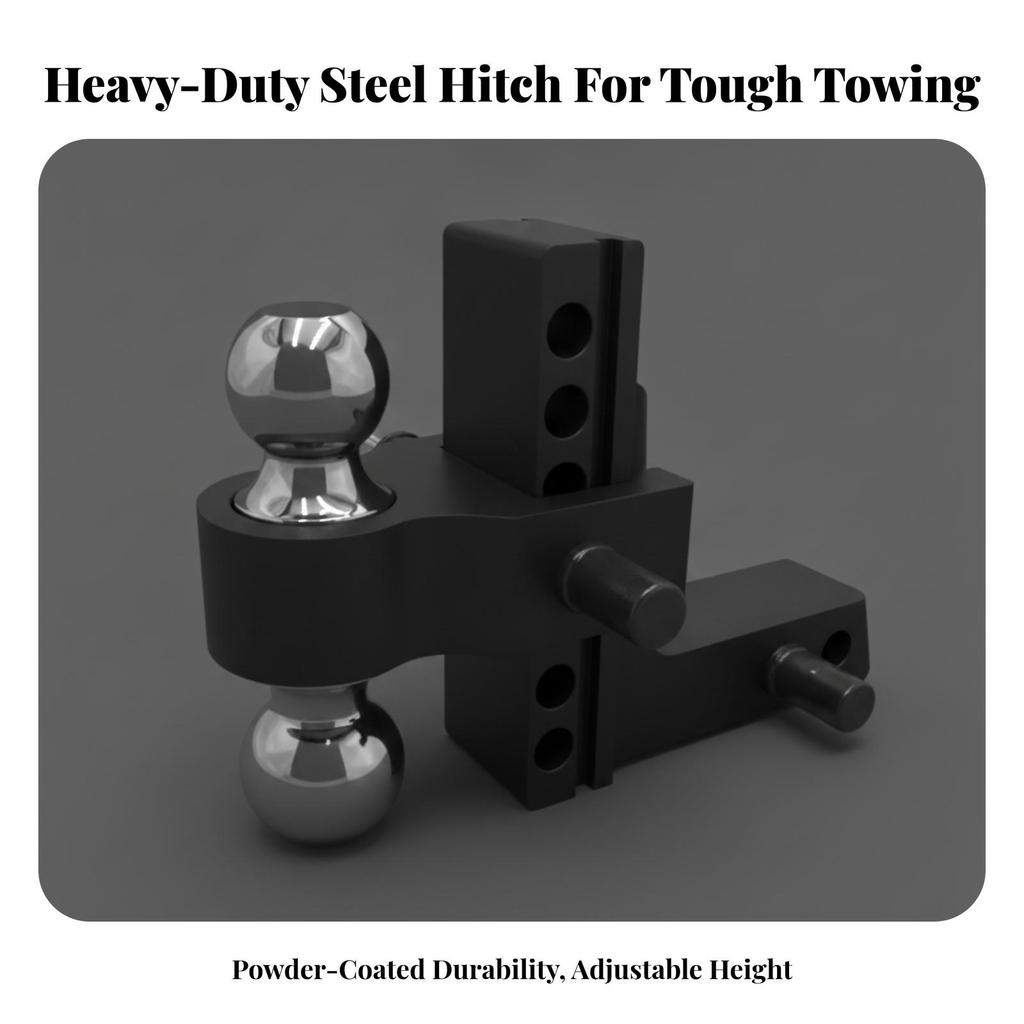 Adjustable Trailer Arm Hitch Assembly | Solid Aluminum Alloy Construction, Rigid Twin Knob