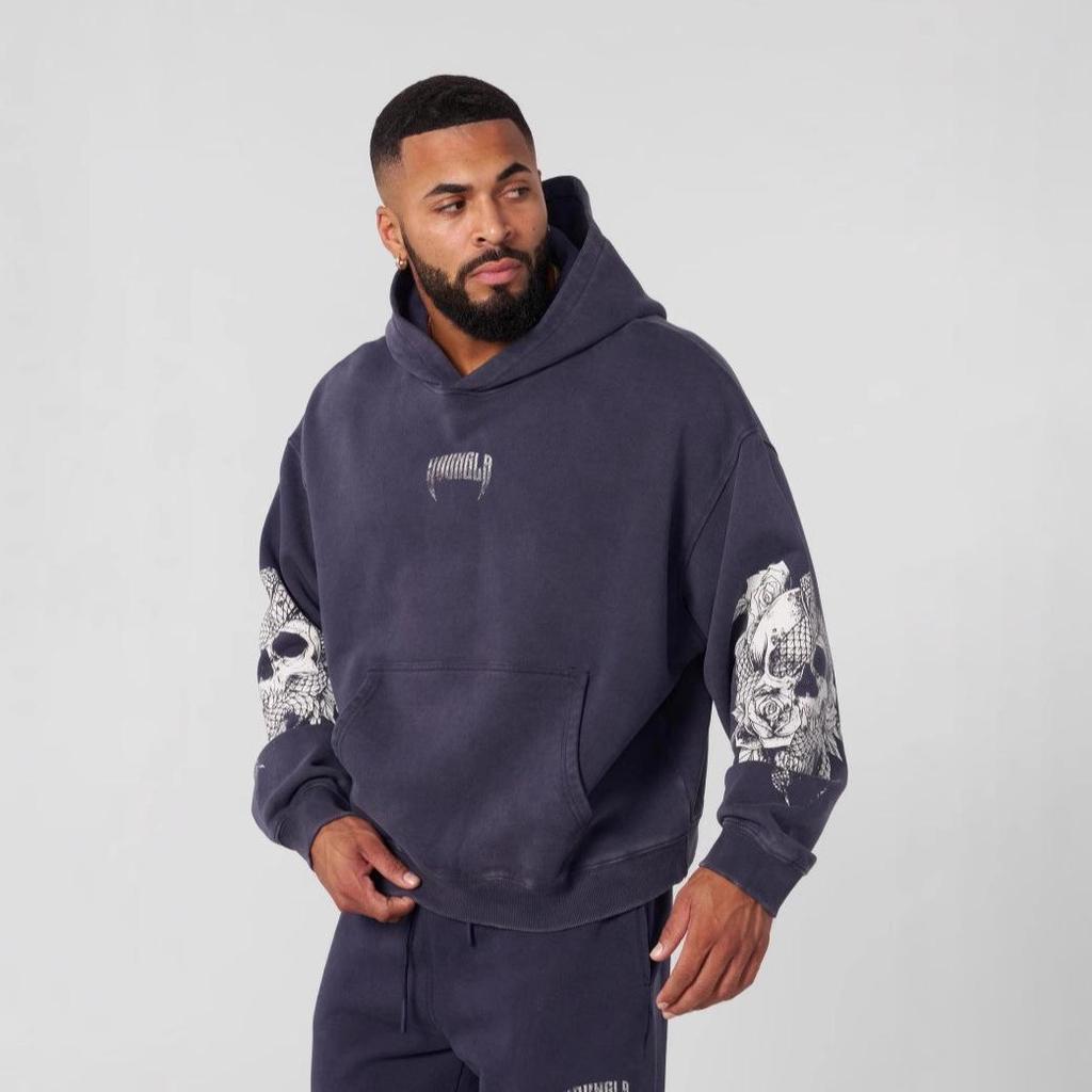 YoungLA Men's Retro Hooded Graphic Pullover Sweatshirt