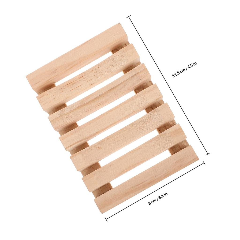 3Pcs Wooden Soap Holder Eco Friendly Solid Wood Soap Dish with Clear Texture Smooth Finish Drain Holes for Bathroom Shower