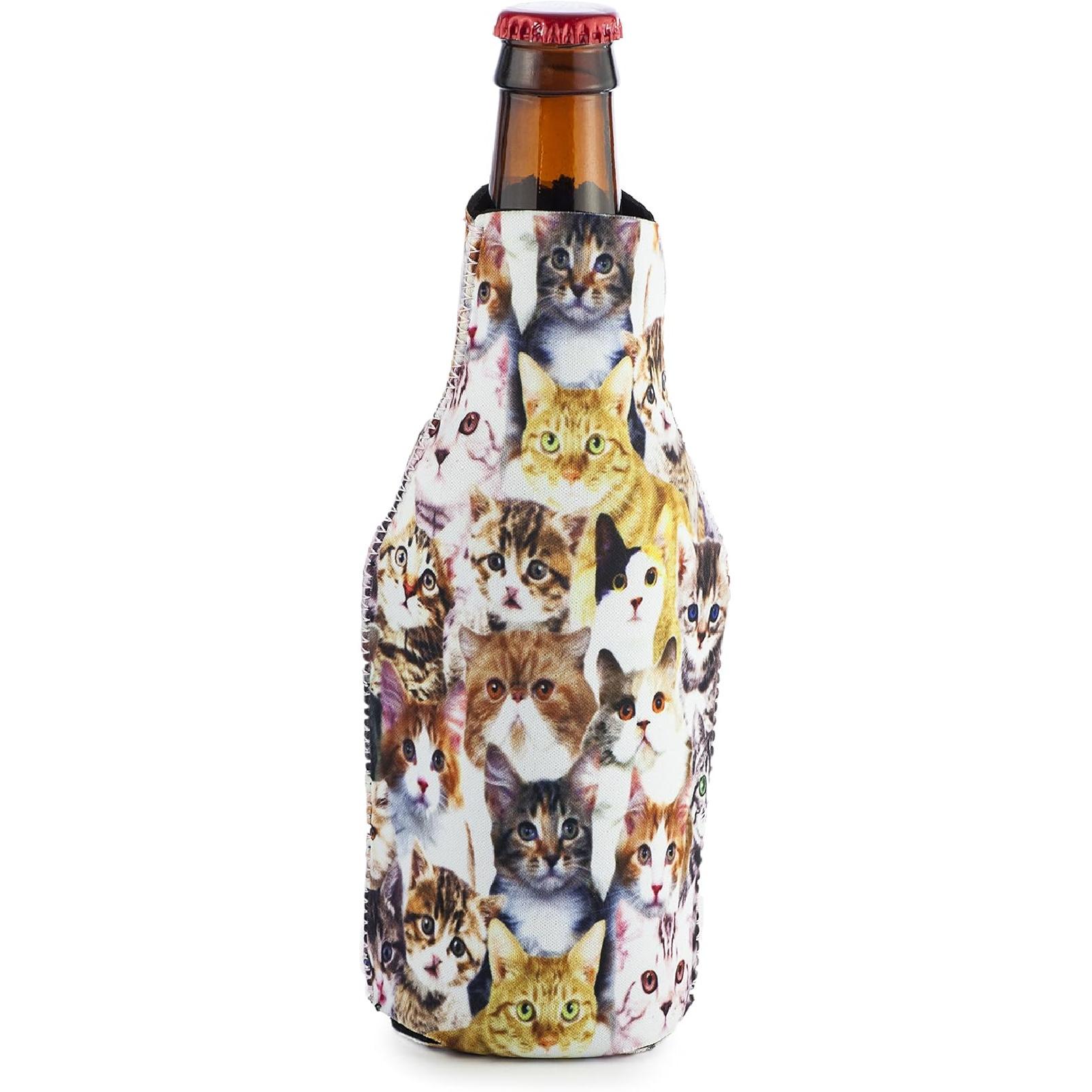 Funny Guy Mugs Space Cat Collapsible Neoprene Can Coolie - Unicorn Drink Cooler Kittens Bottle