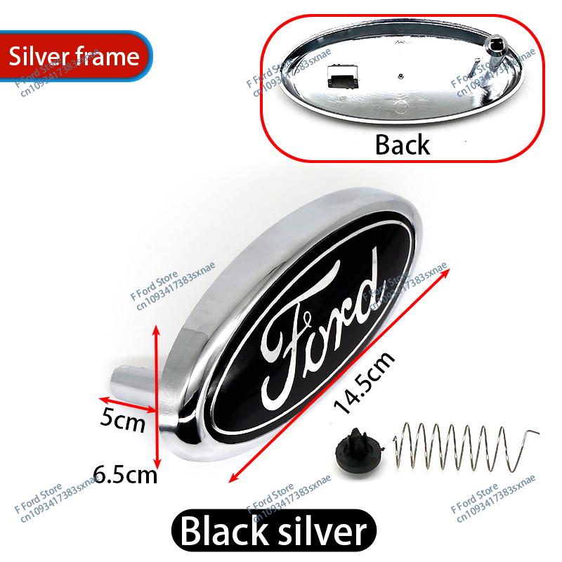 BBAA3 Ford ABS 145mm Car Front Head Hood Bonnet Logo Rear Ford Blue Badge For Mondeo Focus Fusion MK2 MK4 F150 F250 Car Emblem