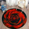 Free Shipping! Elegant Red Rose Round Carpet for Chic Living Spaces Round Carpet for Home Sofa Bedroom, Gift