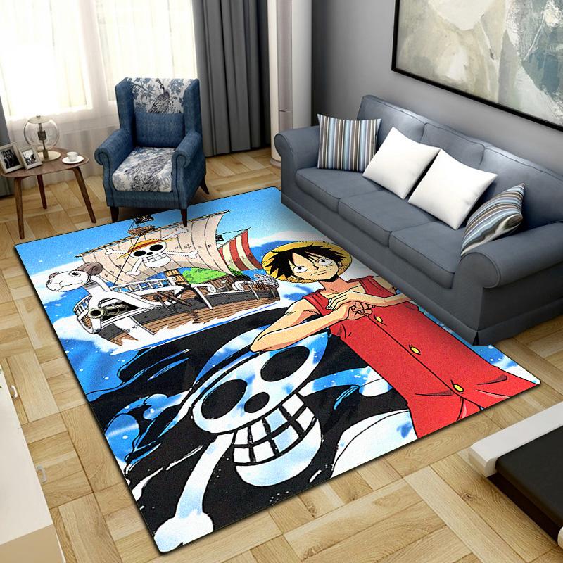 Anime One Piece Print Carpet Large Area Rug Non Slip Washable Floor Mat Bedroom Home Decor LXR138
