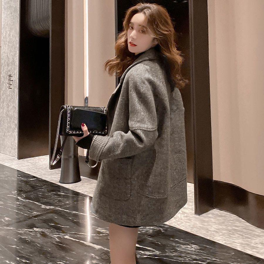 Women's 2025 Spring Woolen Slim Fit Jacket - Korean & British Style