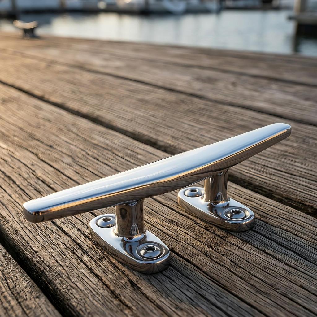 316 Stainless Steel Boat Dock Cleats | MirrorPolished Finish, Flat Cleat, for Boats 8inch Slide