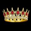 European Princess Queen Tiara Round Baroque Pageant Crowns Crystal Full Crown King Tiaras Bridal Wedding Hair Accessories