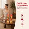 2pcs Red Lotus LED Decor Lamp 9.1x3 In Dual Power Table Light  Yoga Room Furnishing