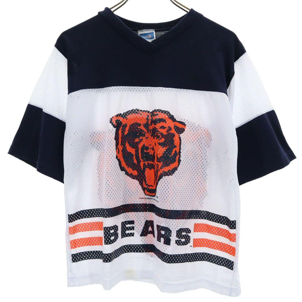 OLD 90s Made In USA Football T-shirt Short Sleeve Mesh V-neck T-shirt Kid's Used