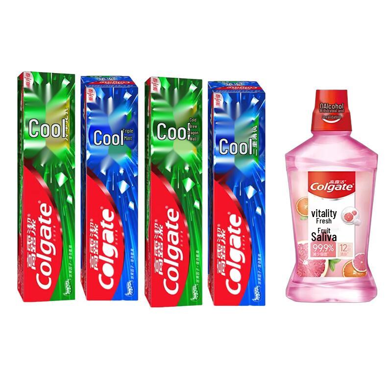 Подарочный набор: Зубная паста Colgate Ice Cool Mint и Ополаскиватель для рта Fruit