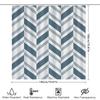 Modern Chevron Striped Shower Curtain Blue White Bath Decor Waterproof Fabric, 180Cm * 135Cm (71 X 53) Set Of Hook Rings Include