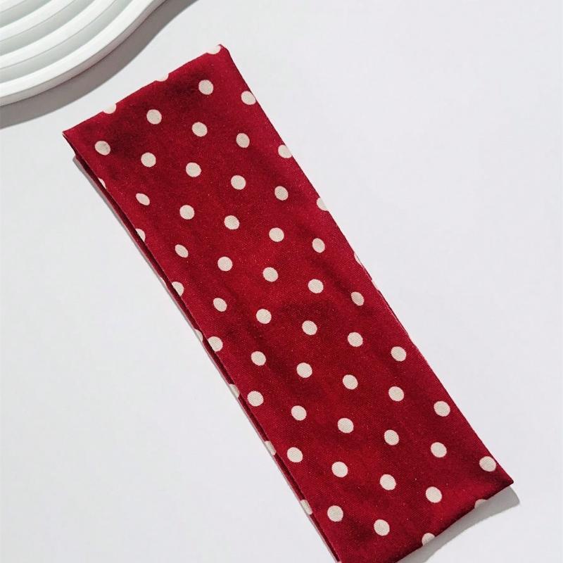 1 st Dam Elegant Söt Prickigt Tryck Elastiskt Tyg Prickigt Sportpannband, Lämpligt För Vardag, Träning, Löpning Svettabsorberande Hårband Huvudduk