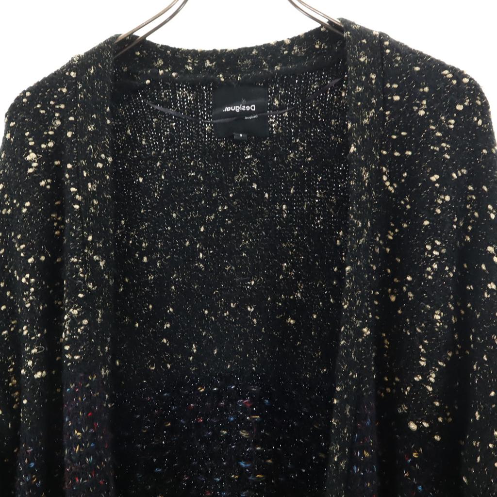 Desigual Long Sleeve Lame Long Knit Cardigan S Black Series Women Used