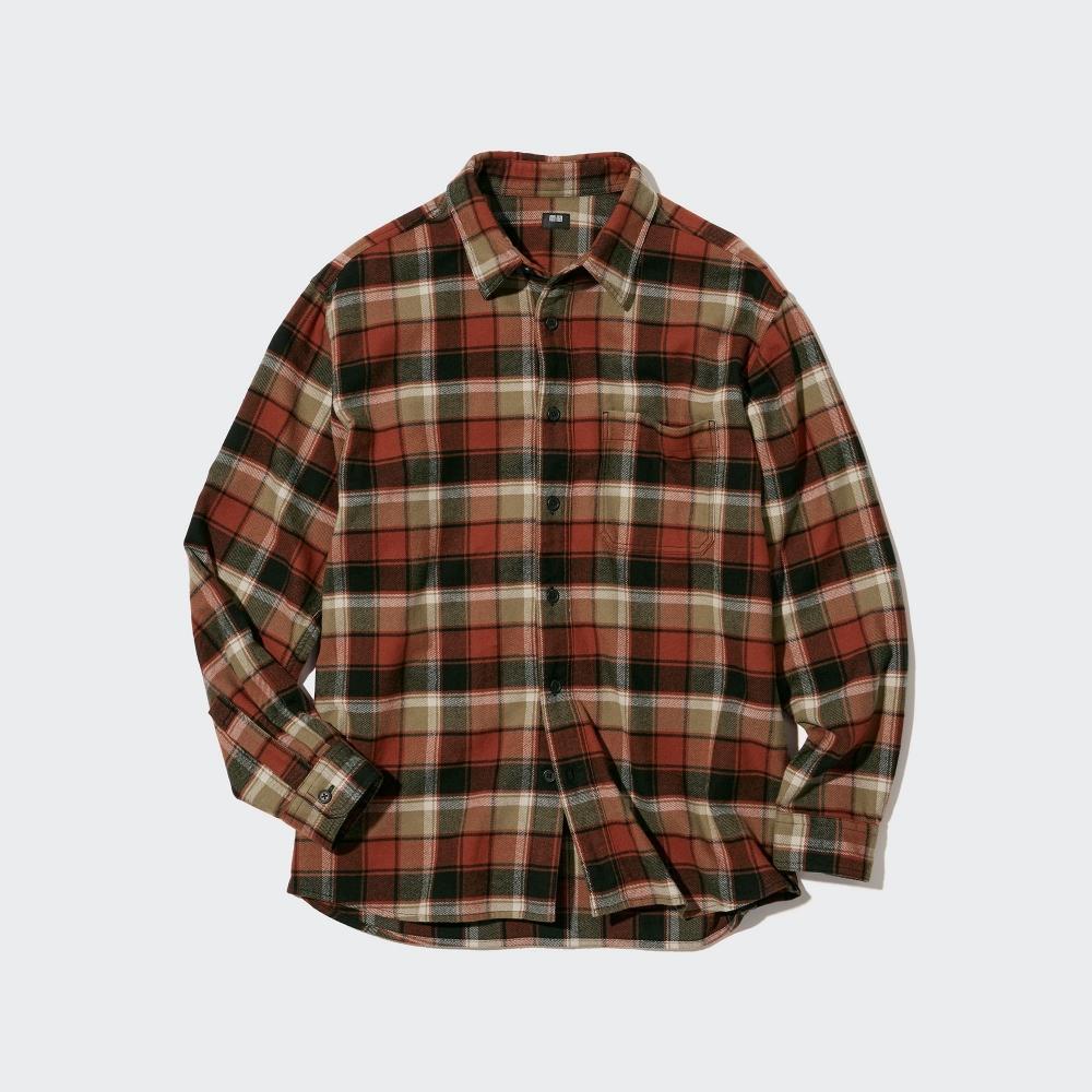 

UNIQLO JAPAN Фланелевая рубашка в клетку, стандартный воротник, длинные рукава