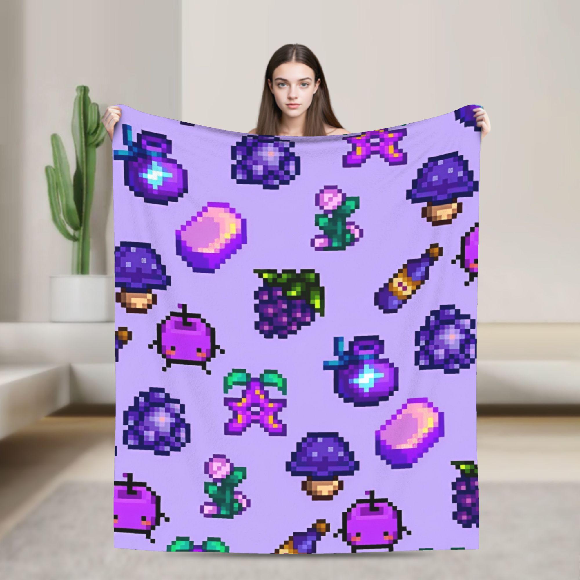 

Stardew Valley Poster Blankets Flannel Printed Farming Game Portable Thin Throw Blankets for Bedroom 75x90cm