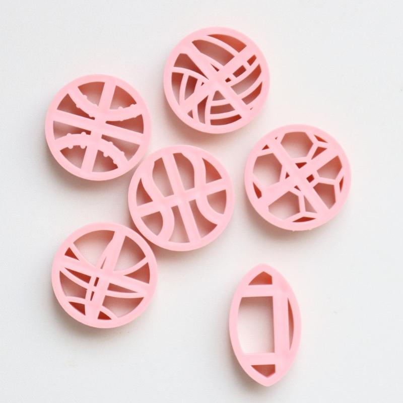 6x Football Earring Cutting Molds Clay Earrings Moulds Handmade Pendant Molds Jewelry Making Molds Clay Earrings Cutter