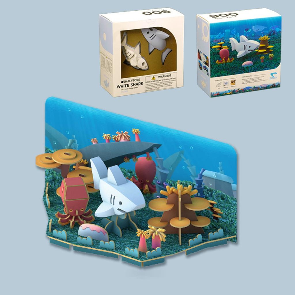 Sea Series Children's Educational, Brain-stimulating, Hands-, Magnetic Assembly Building Block Toy Model