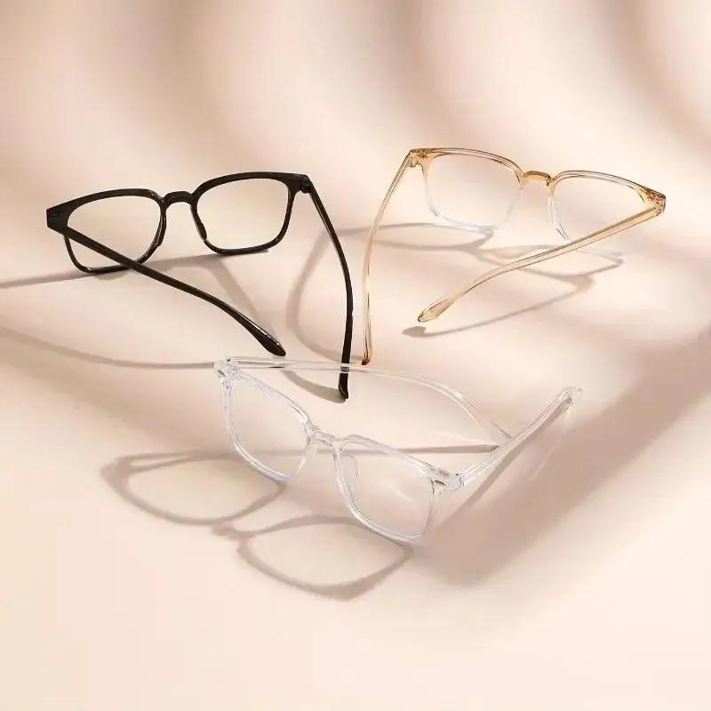 3PCS Transparent Computer Glasses Frame Women Men Anti Blue Light Round Eyewear Blocking Glasses Optical Spectacle Eyeglass