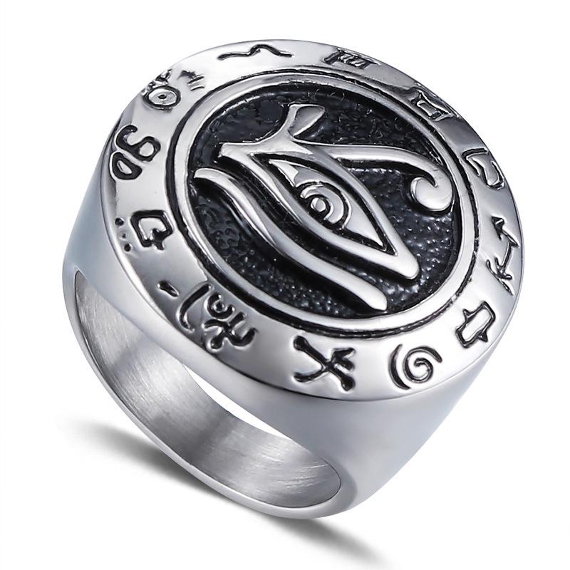 Men's Stainless Steel Eye of Horus Retro Fashion Ring