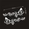 2~5PCS Flying Butterfly Flower Car Decal Water-resistant Car Door Window Sticker Decor High Stickiness Car-Styling Vinyl