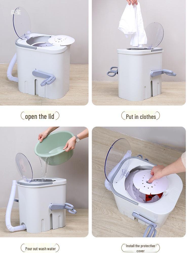 Lave-linge portable à manivelle pour dortoirs - Pas besoin d'électricité, idéal pour les chaussettes et les sous-vêtements