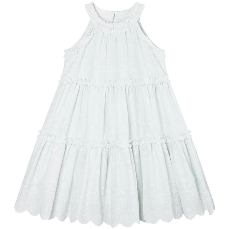Mucmukn Girls  Embroidered Halter Cotton Dress 150CM