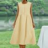 Women's Fashionable And Trendy Round Neck Loose Sleeveless Dress In Plus Size