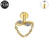 G23 Titanium Alloy Internal Thread Piercing with Flower Pendant Ear Bone Nail