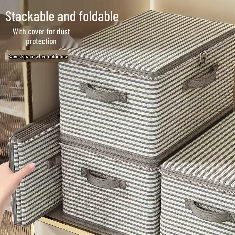 Faltbare Aufbewahrungsbox mit großem Fassungsvermögen und Deckel für Schlafzimmer, Kleidung und Spielzeug