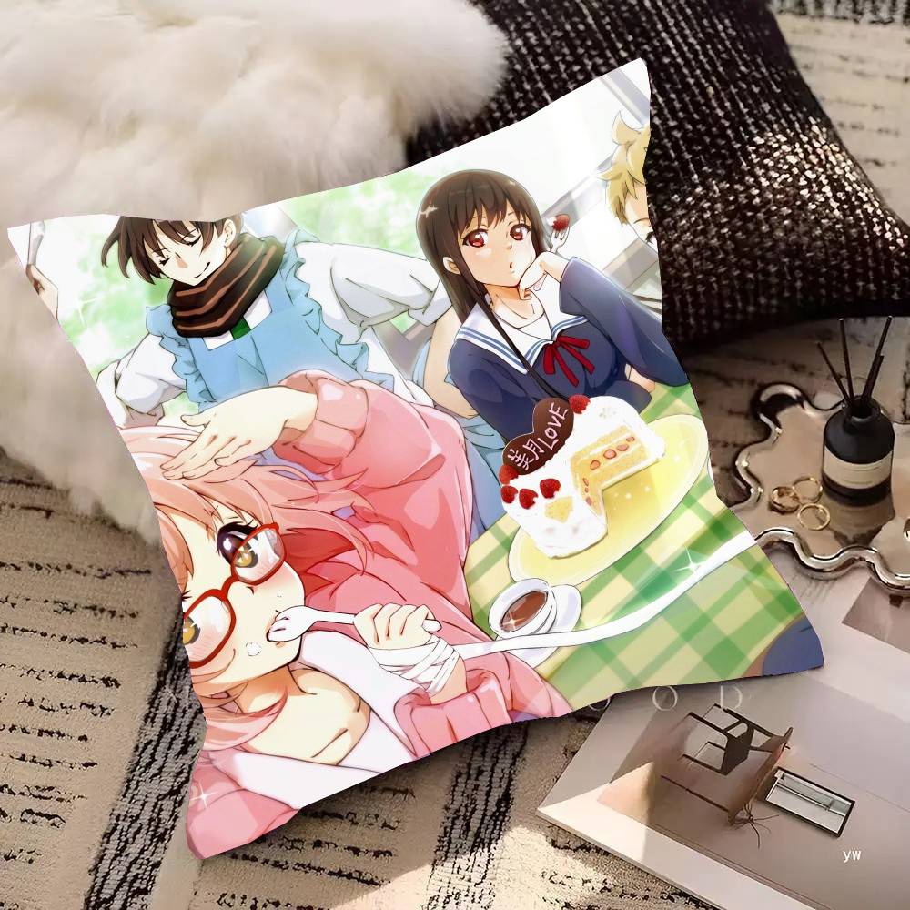 Kyoukai No Kanata Animation Pillow Case Fashion Square Pillowcase Bedroom Sofa Room Ins Decoration Leisure