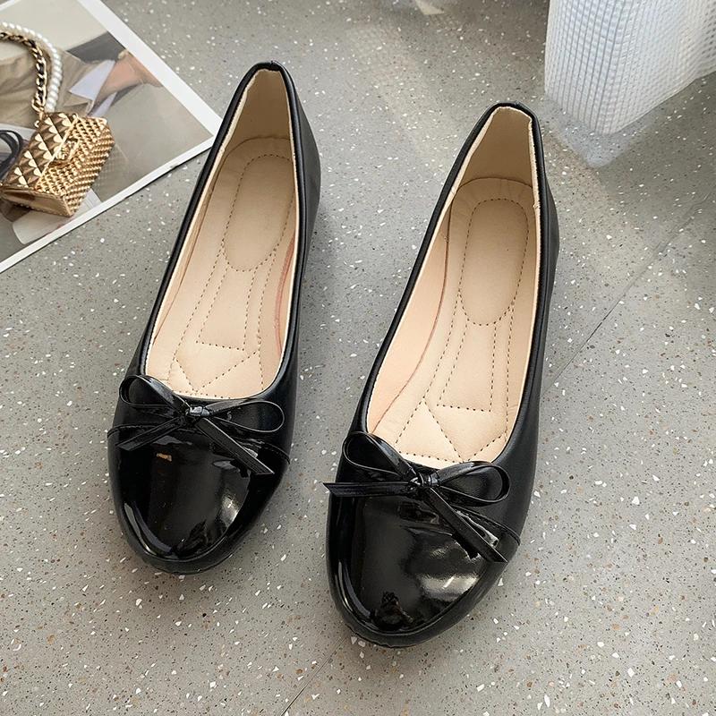 Women 2024 New Ballerina Shoes Comfort Non-slip Flat Shoes Flats Elegant Bow-knot Shallow Mouth Loafers Zapatos De Mujer